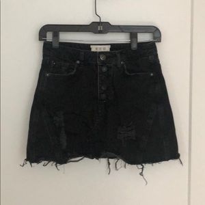 Free people black jean skirt